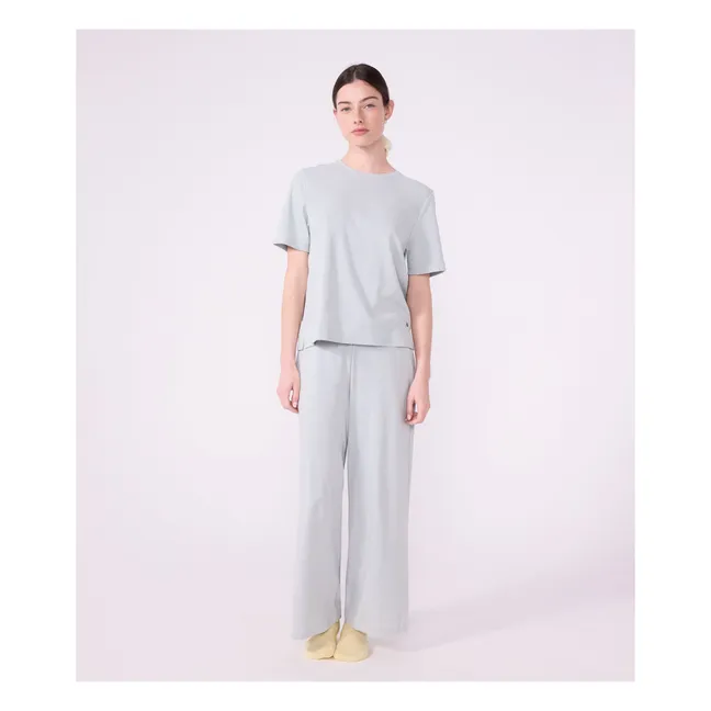 Pijama de rayas de algodón ecológico | Azul