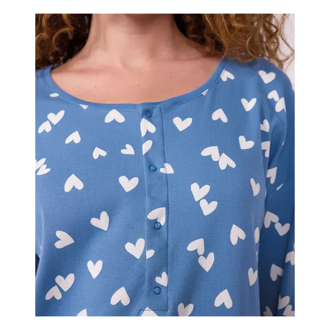 Gigoteuse Cœurs Coton Bio | Bleu