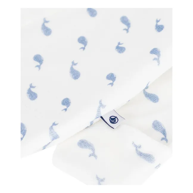 Pyjama Dors Bien Baleines Velours Coton Bio | Blanc