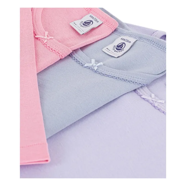 Lot de 3 T-shirts Unis Coton Bio | Mauve