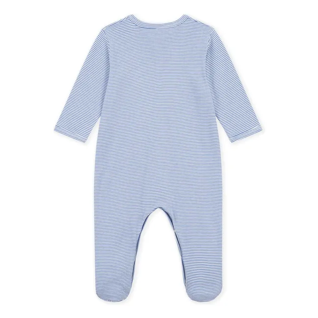 Pyjama Dors Bien Rayé Milleraies Coton Bio | Bleu