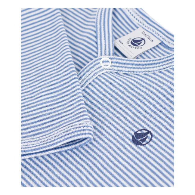 Pyjama Dors Bien Rayé Milleraies Coton Bio | Bleu
