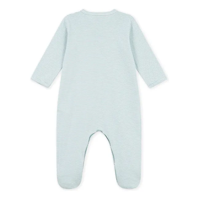 Pyjama Dors Bien Rayé Milleraies Coton Bio | Vert