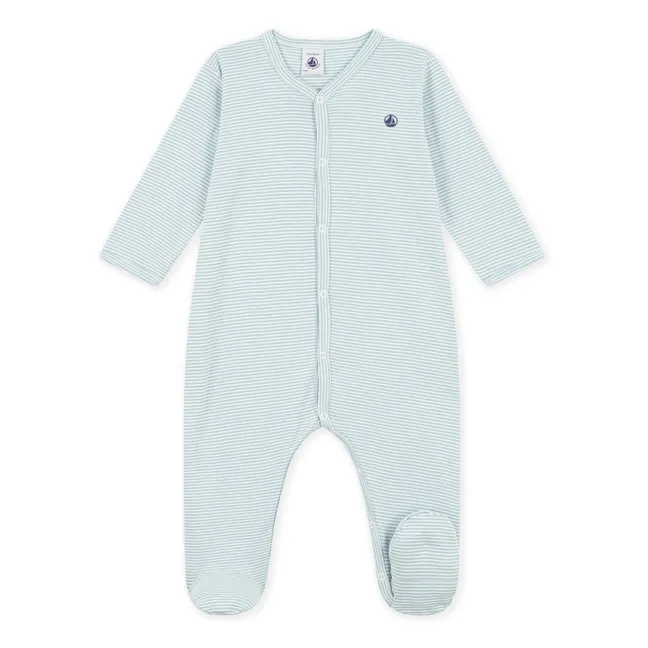 Pyjama Dors Bien Rayé Milleraies Coton Bio | Vert