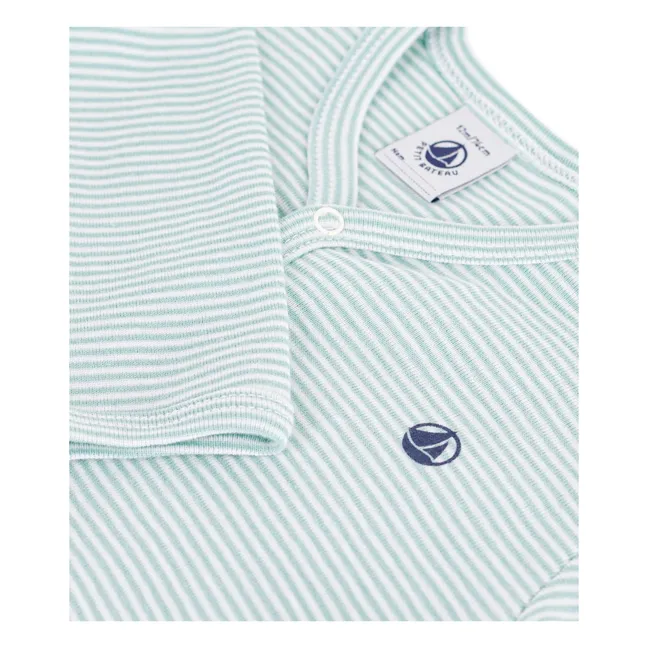 Pyjama Dors Bien Rayé Milleraies Coton Bio | Vert