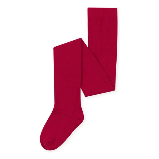Collants Unis Coton Bio | Rouge
