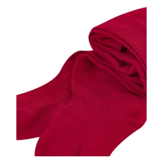 Collants Unis Coton Bio | Rouge
