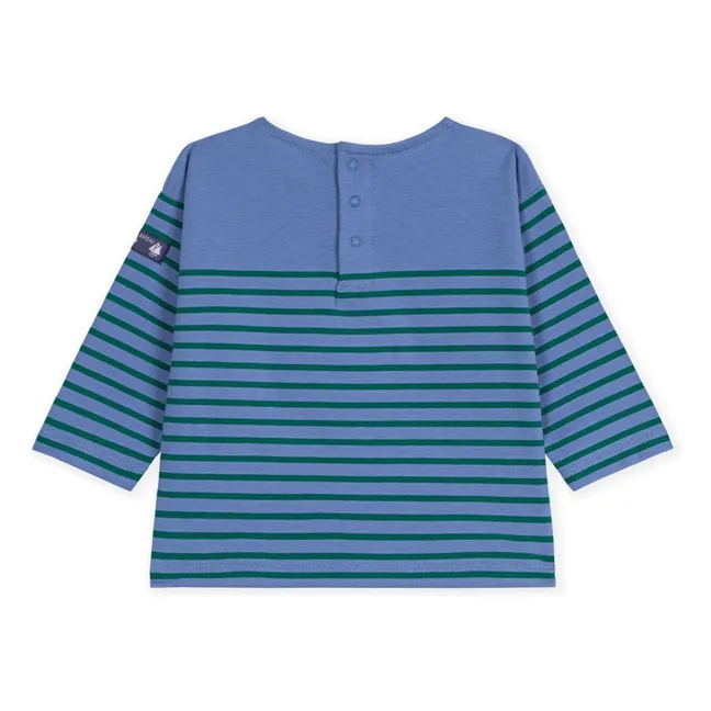 Camiseta recta Marinière Algodón Ecológico Bebé | Azul