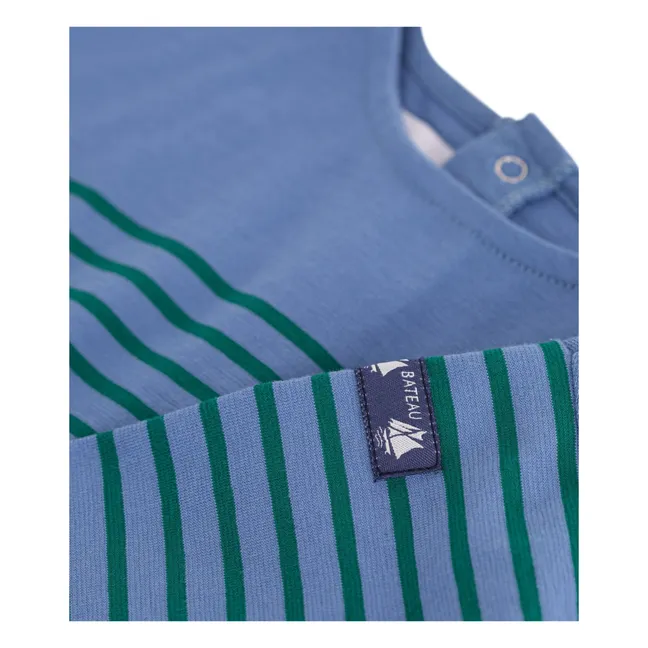 Straight T-shirt Marinière Organic Cotton Baby | Blue