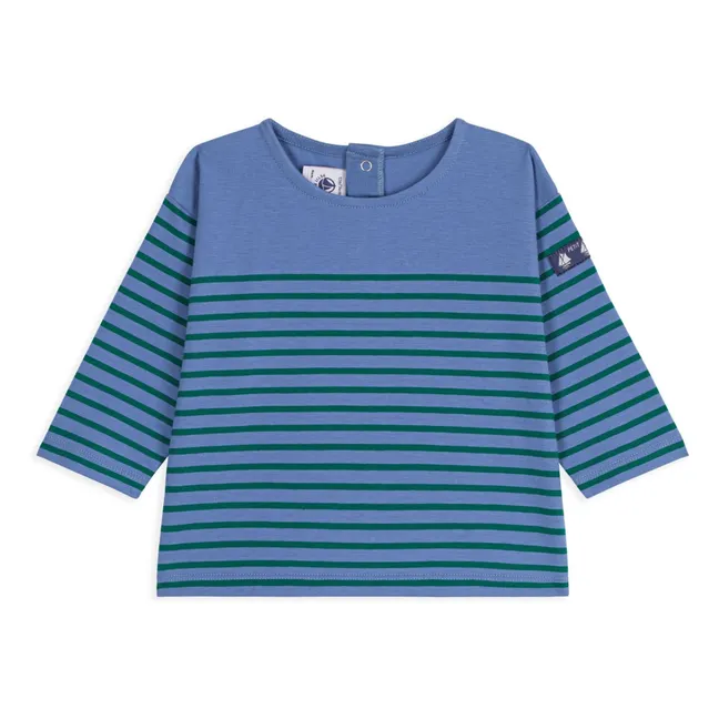 T-shirt Droit Marinière Coton Bio Bébé | Bleu