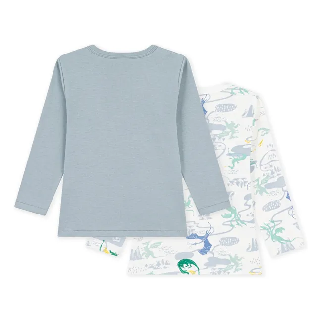 Set of 2 Organic Cotton Dragon T-shirts | White