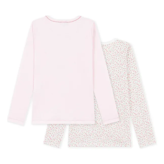 Lot de 2 T-shirts Fleuris Coton Bio | Rose