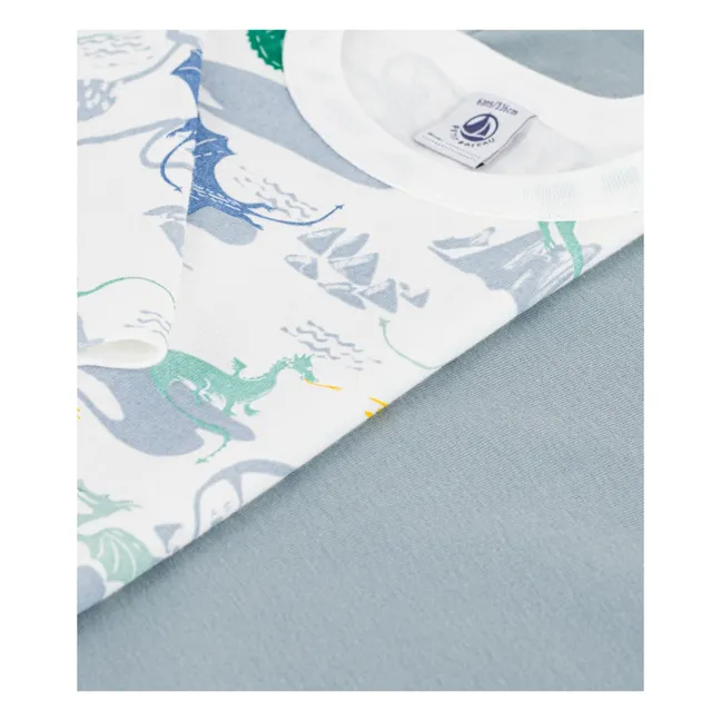 Set of 2 Organic Cotton Dragon T-shirts | White