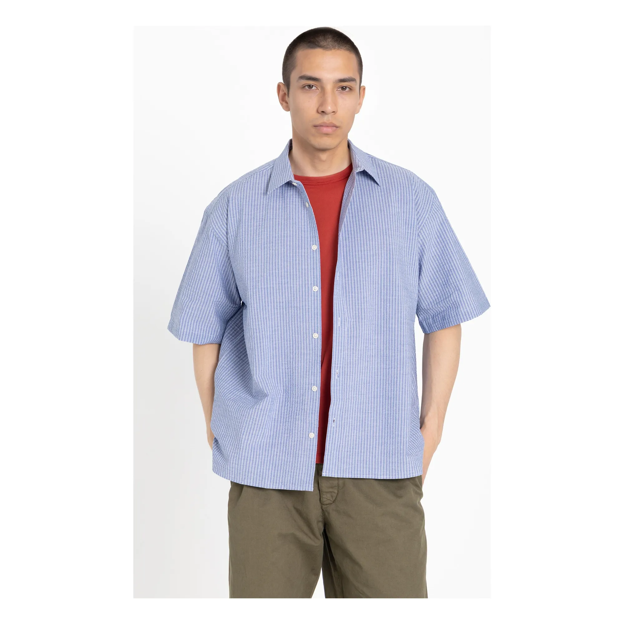 Smallable Man Ice Blue Simeon Striped Shirt