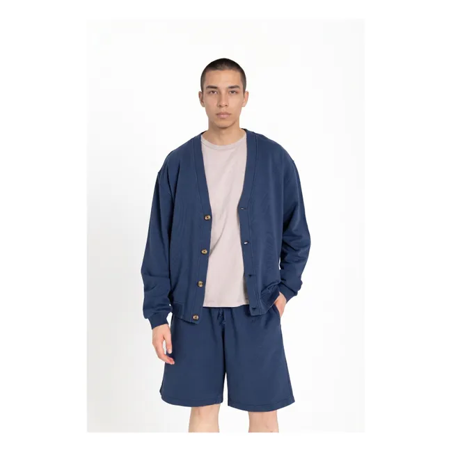 Chaqueta de punto de algodón orgánico Glass | Azul Noche