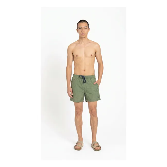Short de Bain Dante Carreaux | Vert kaki