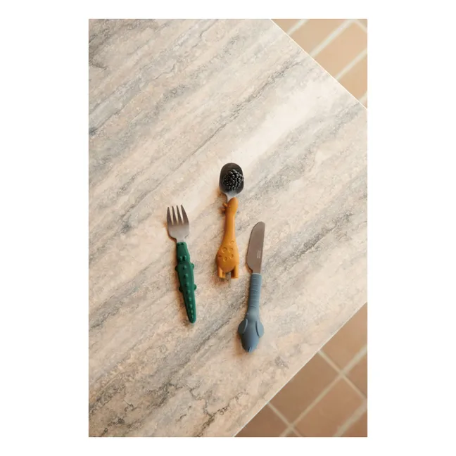 Tove Stainless Steel Cutlery - Set of 3 | Golden caramel mix