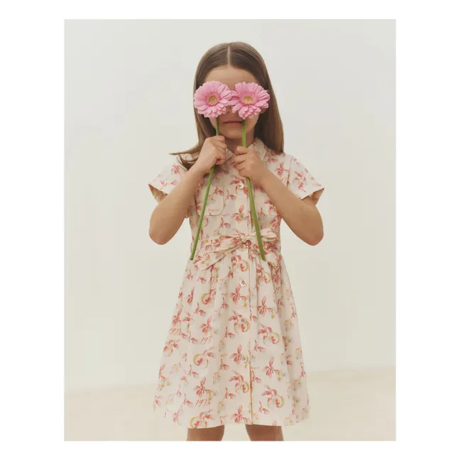 Robe Gisele Cerises Coton Bio | Ecru