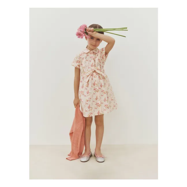 Robe Gisele Cerises Coton Bio | Ecru