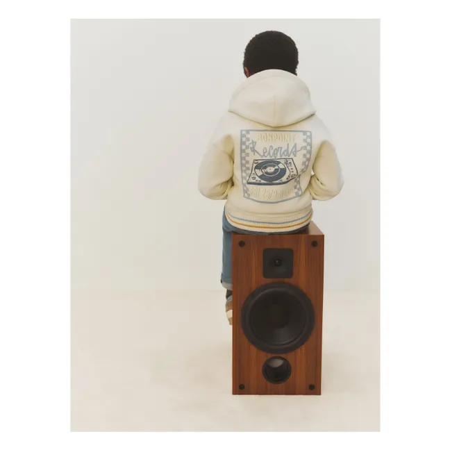 Sweat Capuche Ecusson Elroy Coton Bio | Ecru