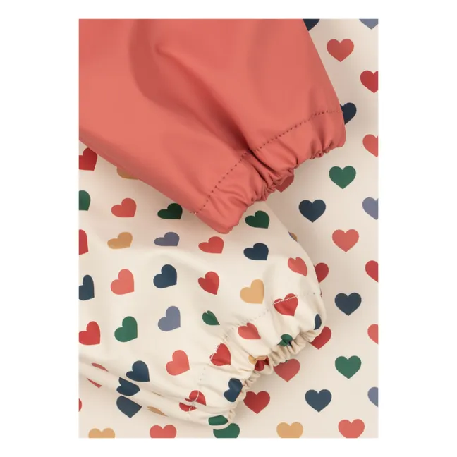 Bibs with hearts sleeves - Set of 2 | Pink