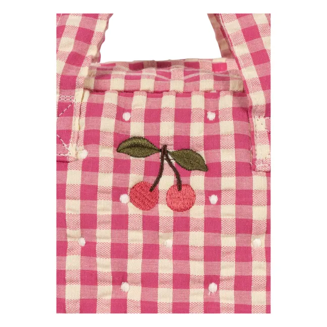 Sac à langer pour poupée Vichy | Rose