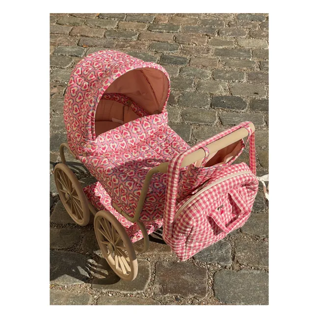 Sac à langer pour poupée Vichy | Rose