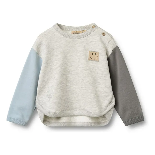 Sweat Emery Smiley Coton Bio | Gris chiné