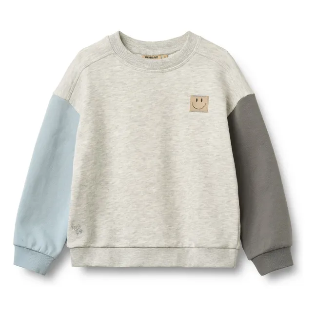 Sweat Lennon Smiley Coton Bio | Gris chiné