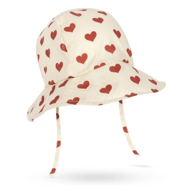 Chapeau Cianna Cœurs Coton Bio | Ecru