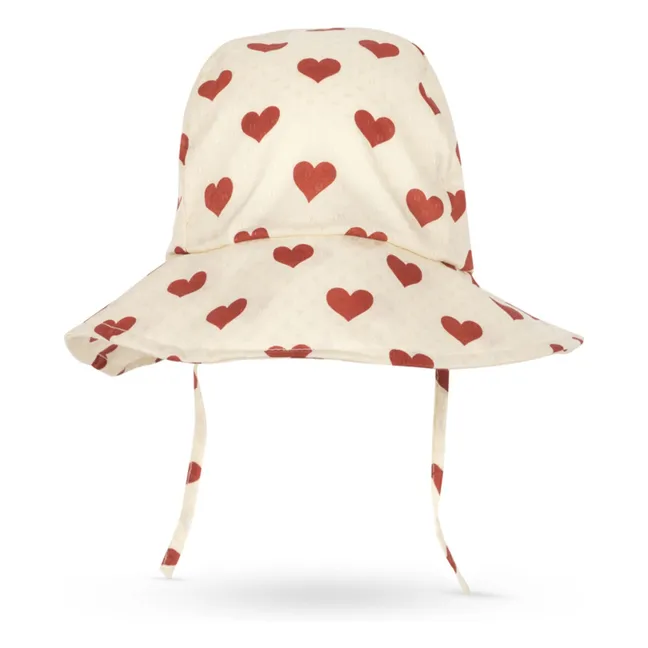 Chapeau Cianna Cœurs Coton Bio | Ecru