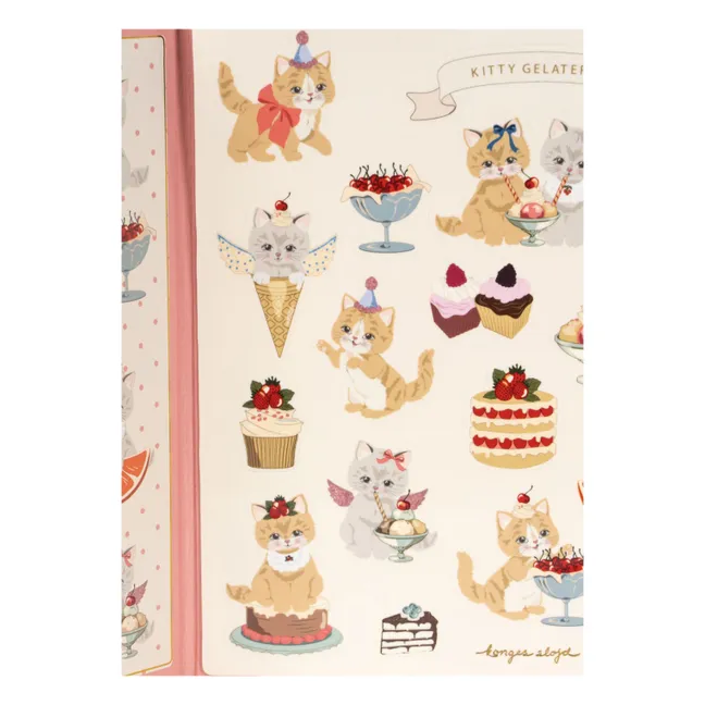 Carnet d'autocollants Kitty | Rose