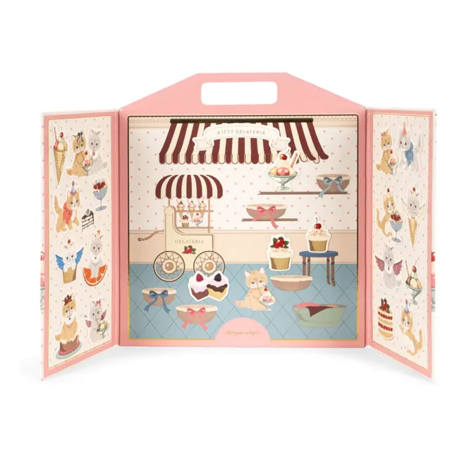 Carnet d'autocollants Kitty | Rose