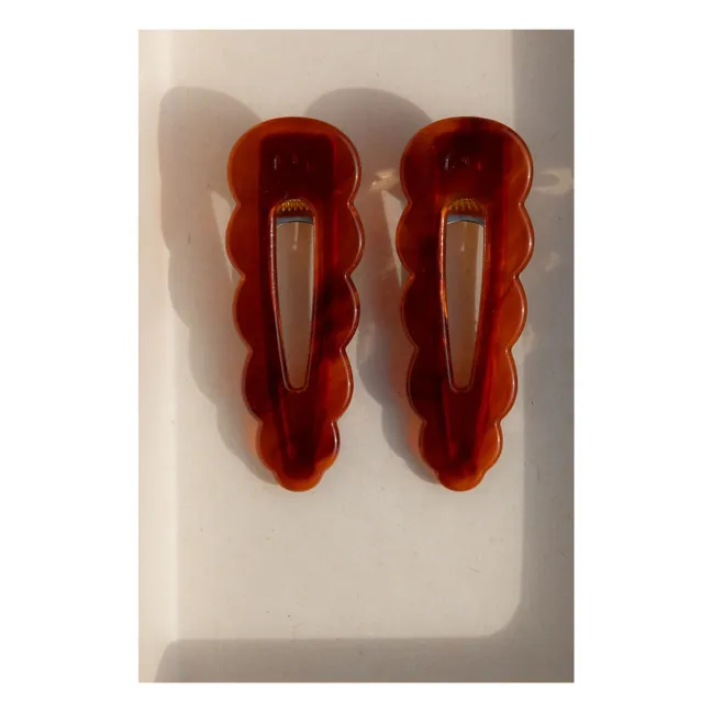 Barrettes signature - Rouge délicat