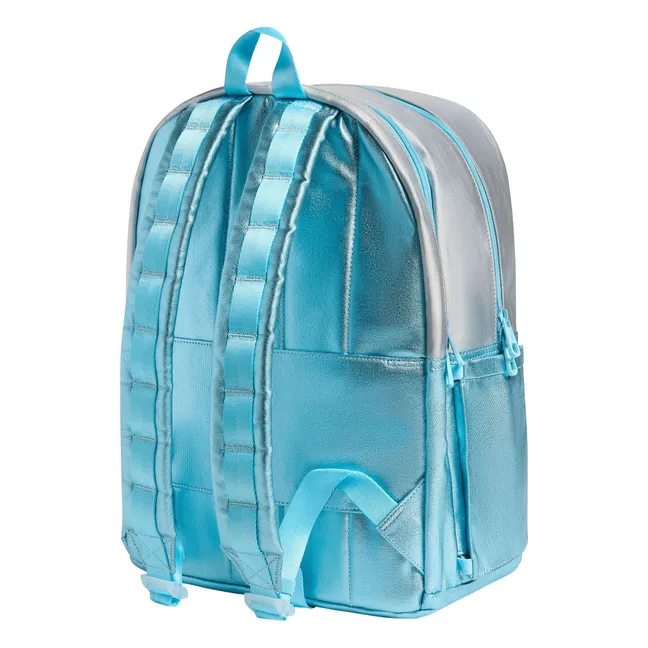 Sac à Dos Double Poches Kane Irisé Cœur | Bleu Clair
