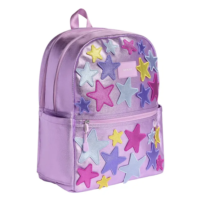 Sac à Dos Double Poches Kane Irisé Etoiles | Rose