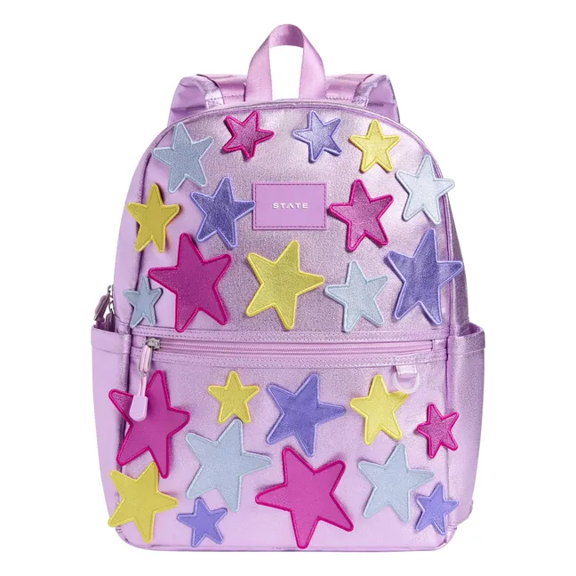 Sac à Dos Double Poches Kane Irisé Etoiles | Rose