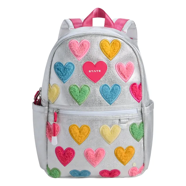 Sac à Dos Mini Kane Irisé Cœurs | Gris
