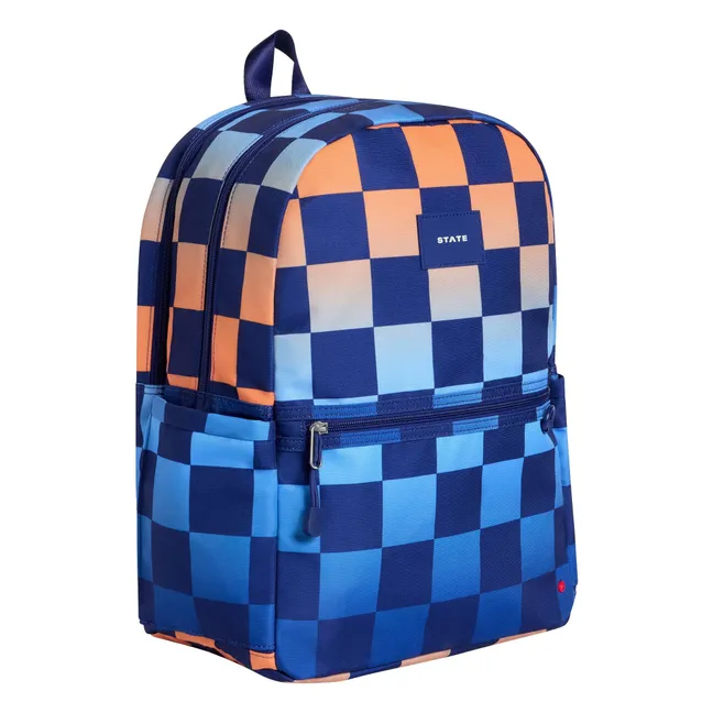 Sac à Dos Double Poches Kane Carreaux | Bleu