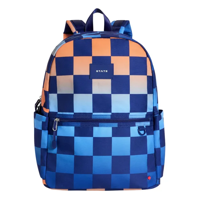 Sac à Dos Double Poches Kane Carreaux | Bleu