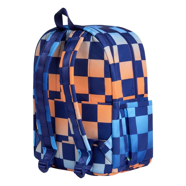 Sac à Dos Double Poches Kane Carreaux | Bleu