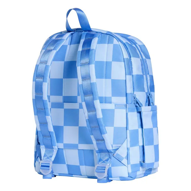 Sac à Dos Double Poches Kane Charms Carreaux | Bleu pâle