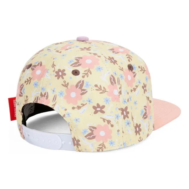 Pastel Blossom Flat Visor Cap | Pale yellow
