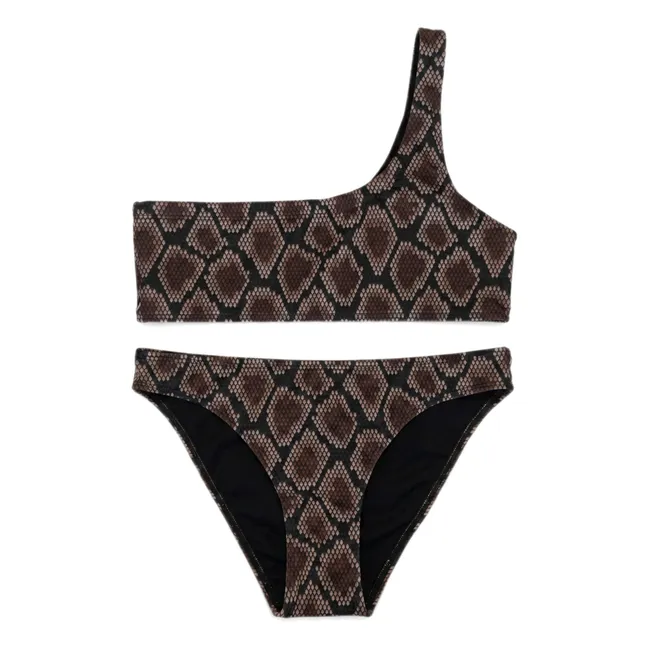 Traje de baño asimétrico Bayle Python | Marrón