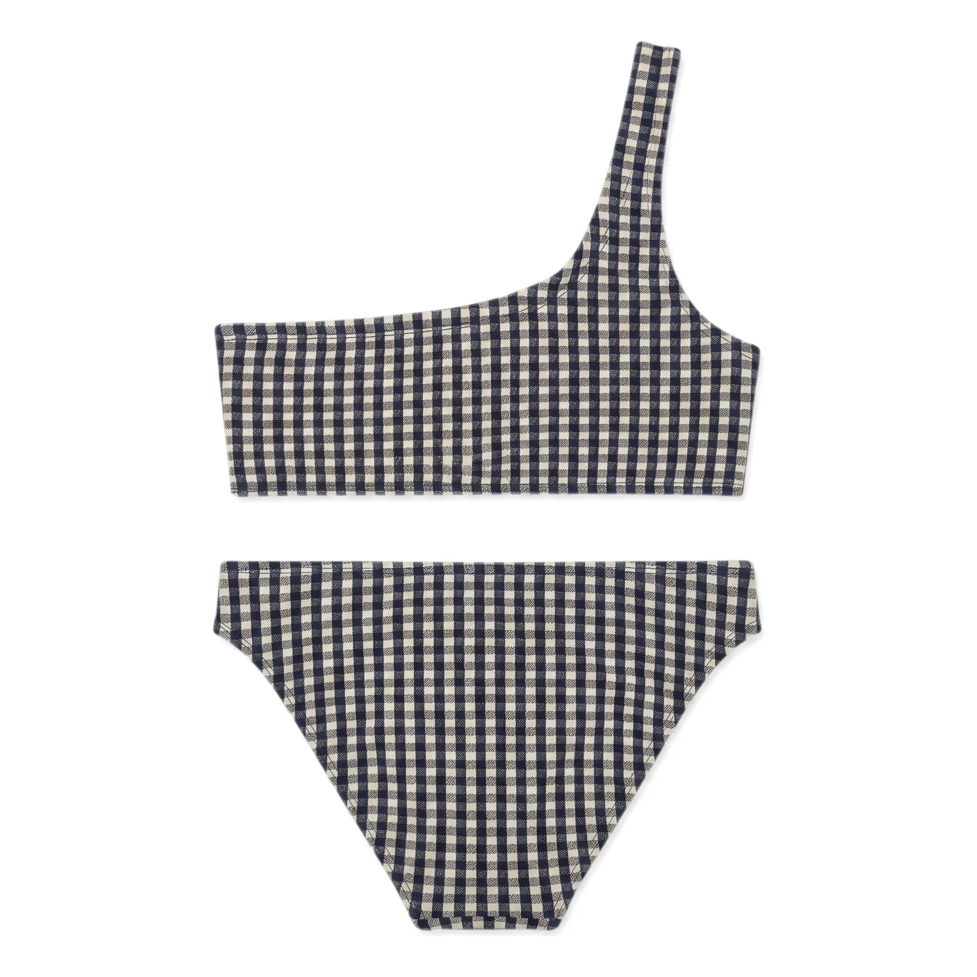 Maillot de Bain Asymétrique Bayle Carreaux | Bleu marine- Image produit n°10