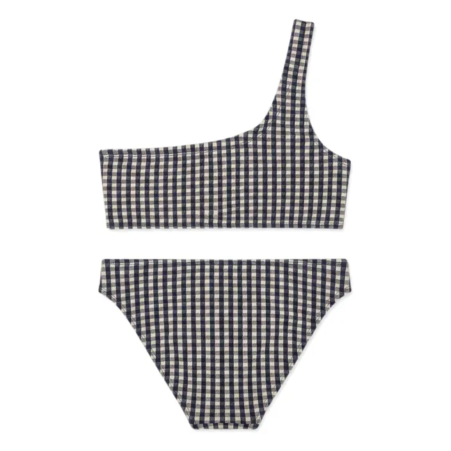 Maillot de Bain Asymétrique Bayle Carreaux | Bleu marine