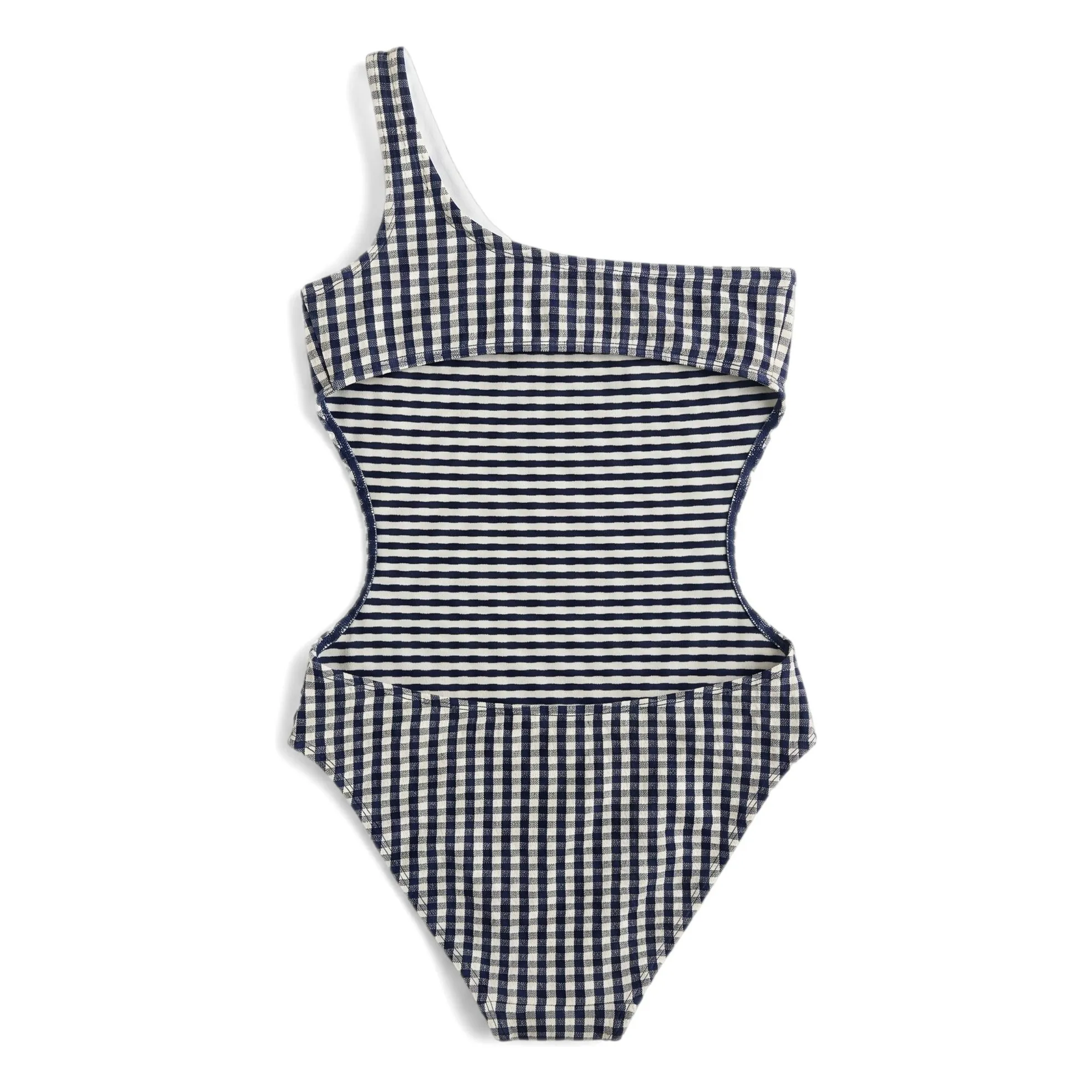 Maillot de Bain Asymétrique Sia Carreaux | Bleu marine- Image produit n°3