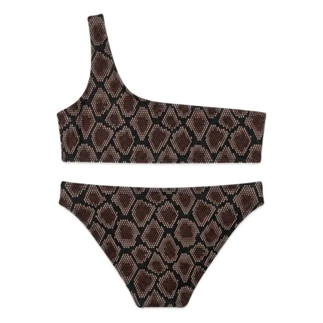 Traje de baño asimétrico Bayle Python | Marrón