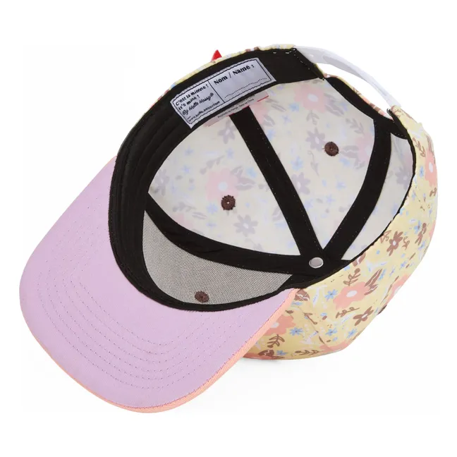 Pastel Blossom Flat Visor Cap | Pale yellow