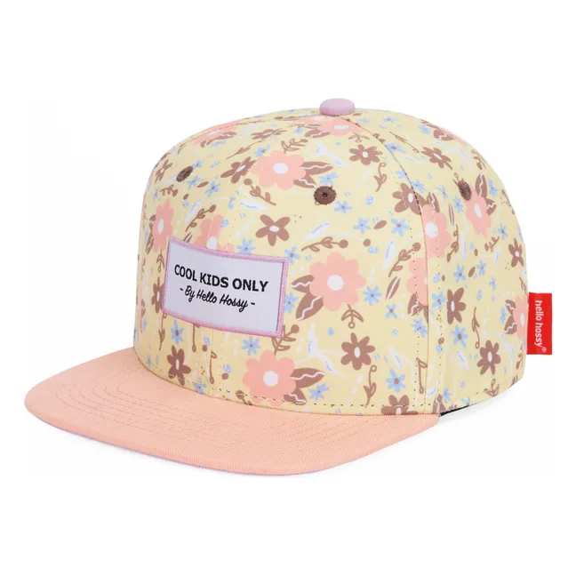Pastel Blossom Flat Visor Cap | Pale yellow